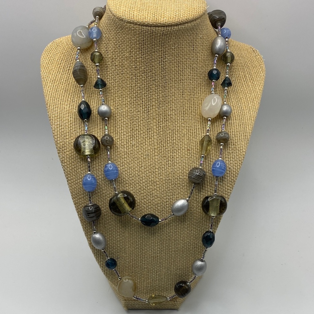 Premier Designs Multi Glass, Stone Bead Necklace